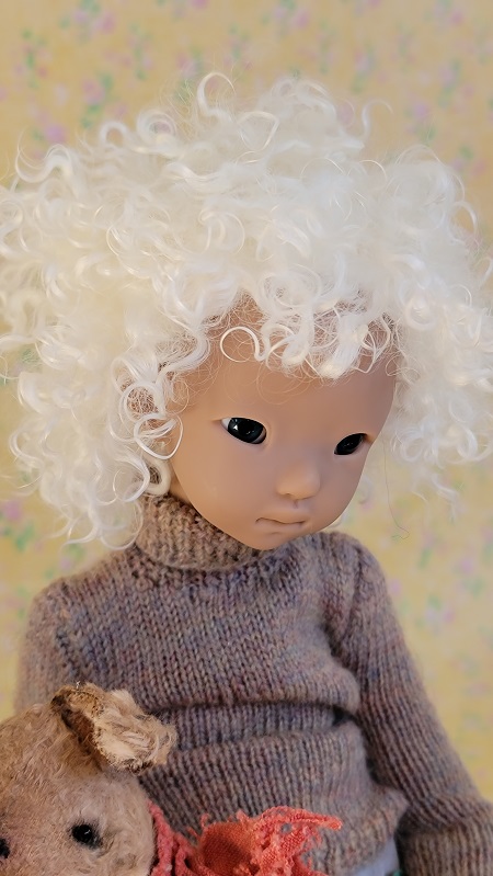 7" pure white Short Mohair