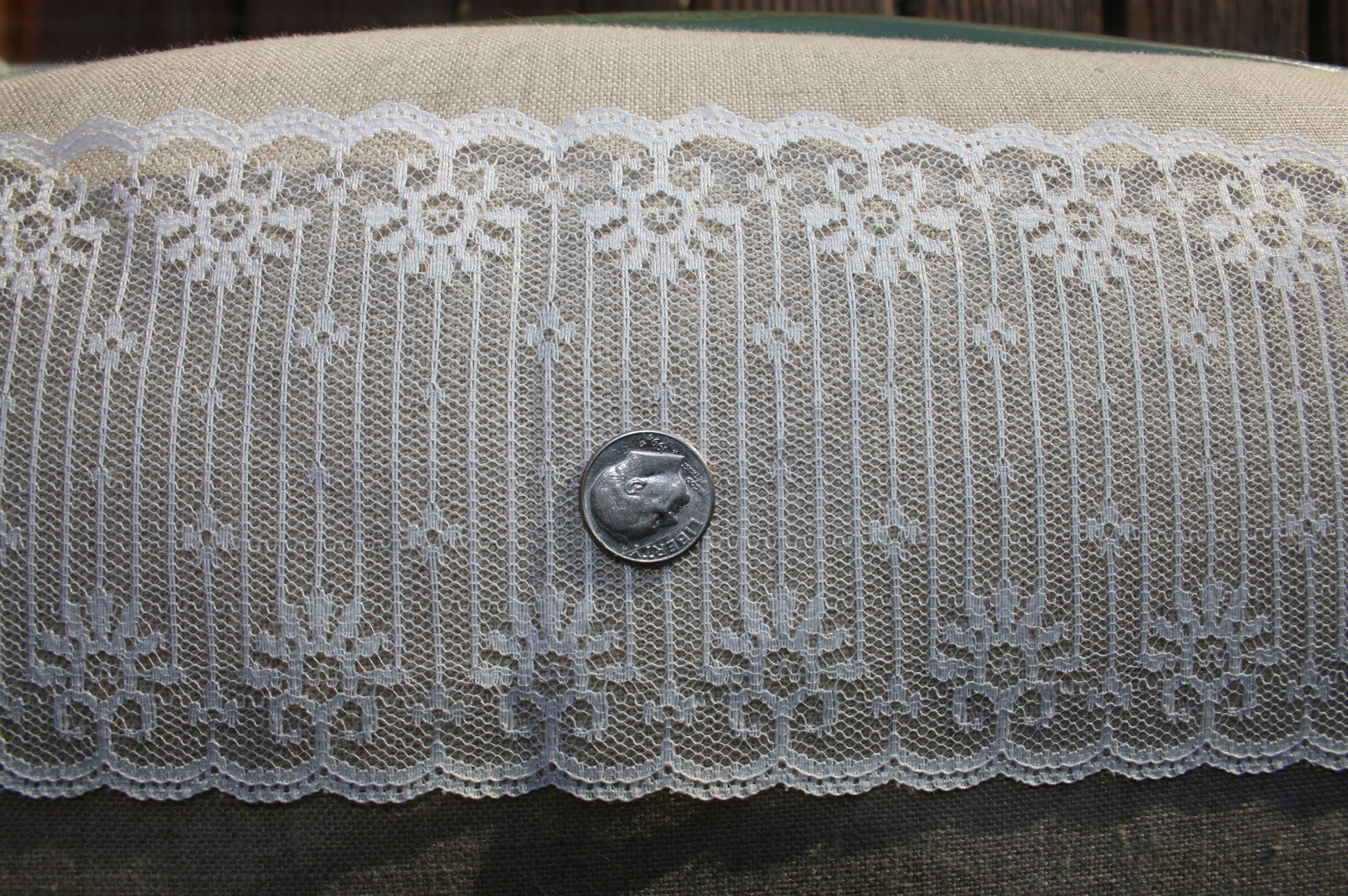 White synthetic trim