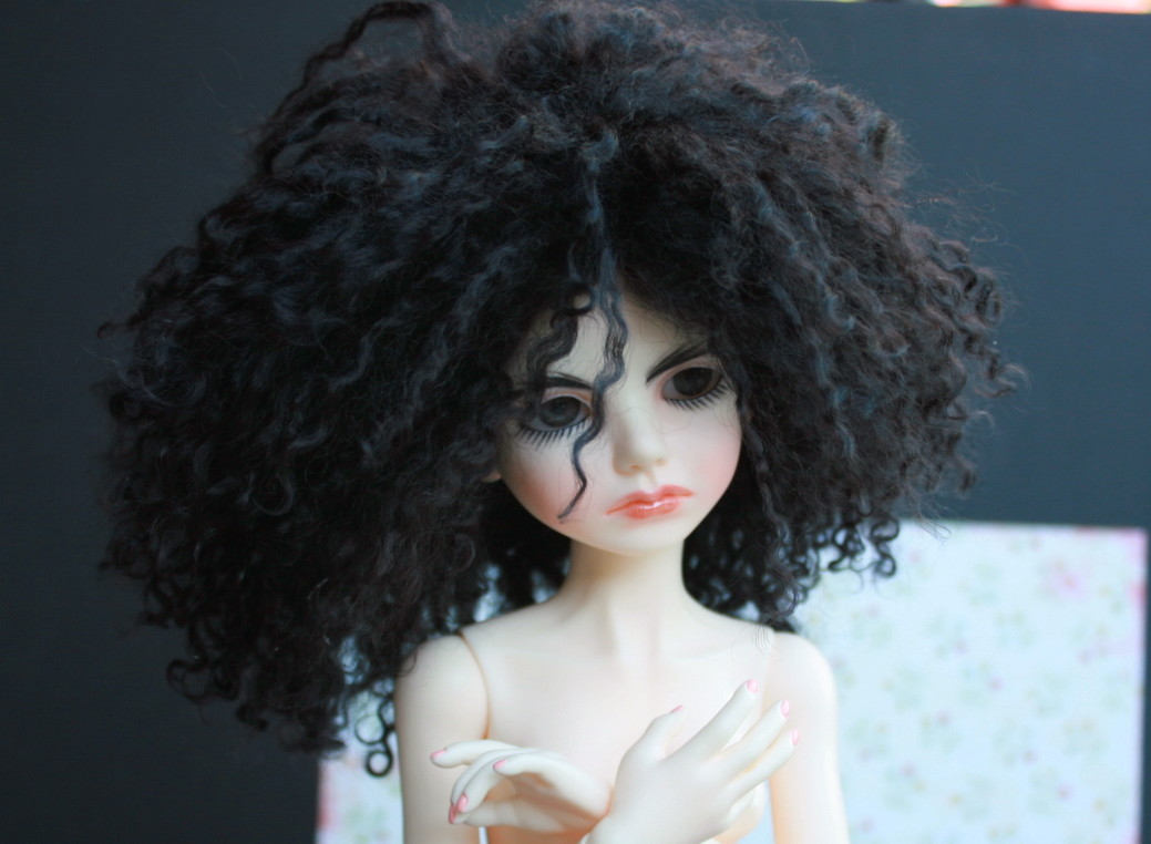 Black Tibetian mohair 7"