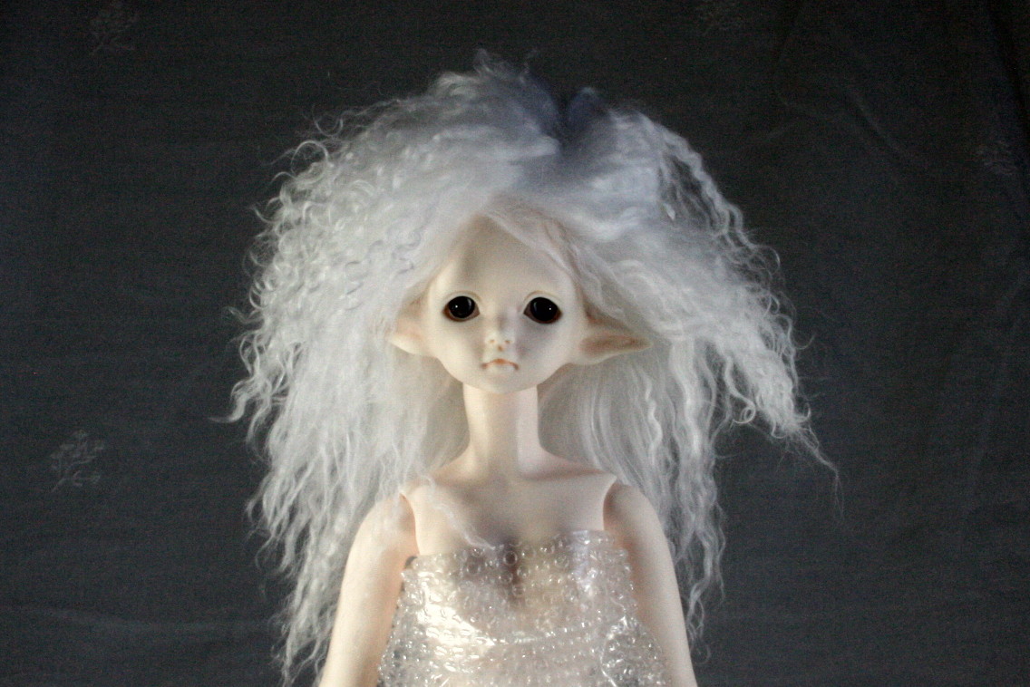 White mohair 7.5"