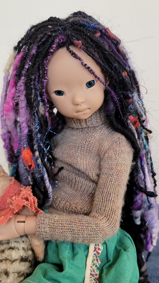 6.5-7 inch Black Dread ooak wig