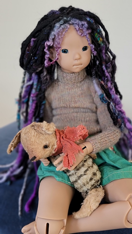 6.5-7 inch Black Dread ooak wig