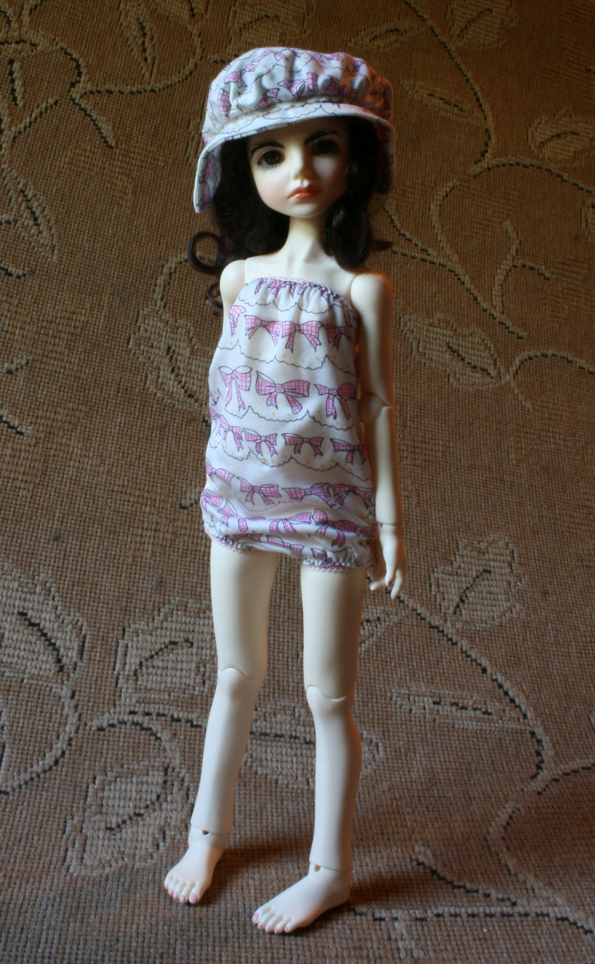 Pink bow bubble pajama & hat