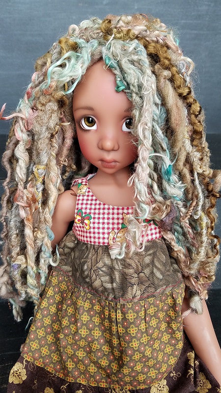 8" OOAK Suri and wool Sky