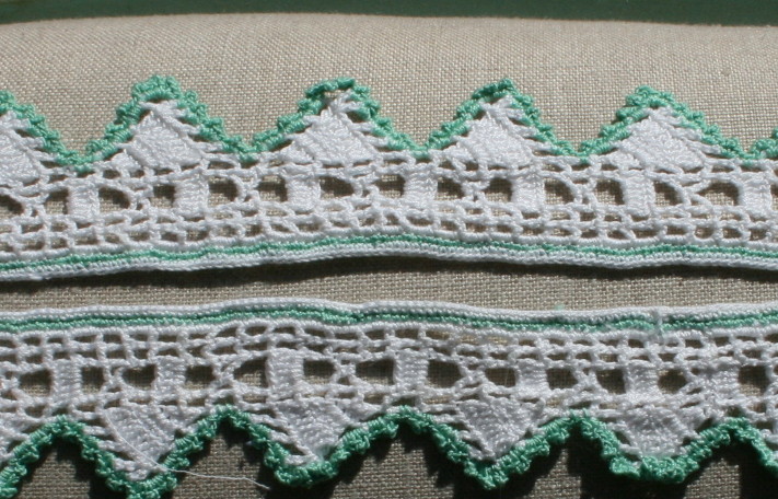 Minty green crocheted 1 3/8"