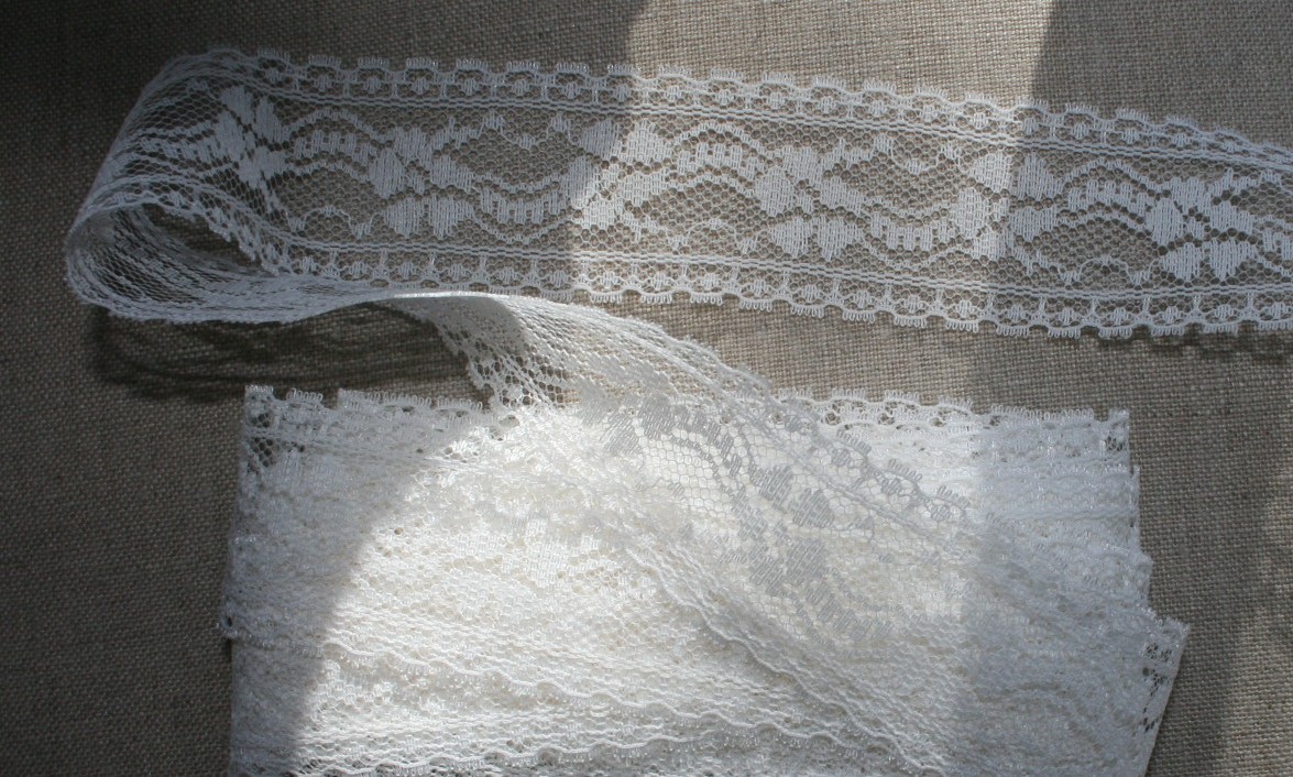 White lace 1.5" X 8 yards