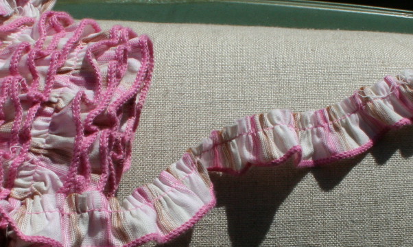 Pink ruffle trim