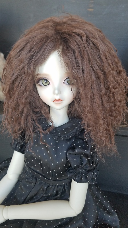 8.5" Dark Brown Tibet mohair wig