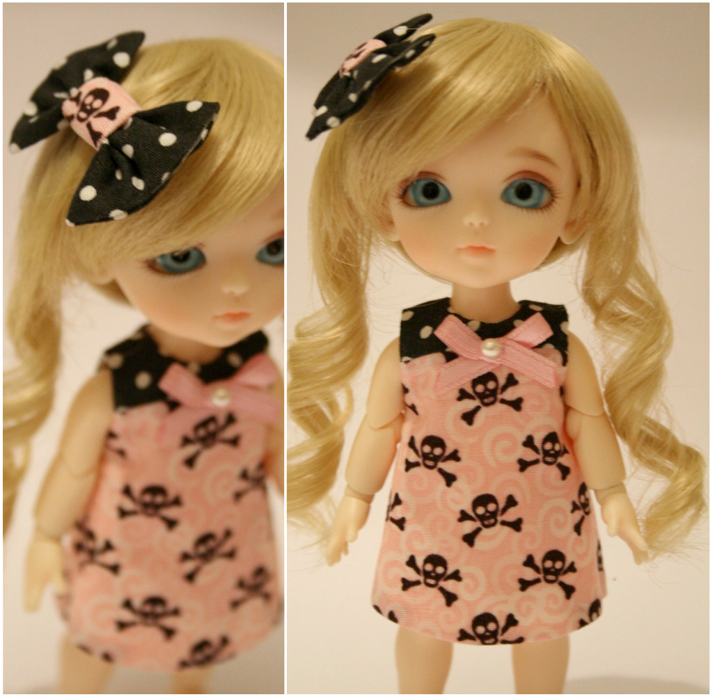 Pink Skulls dress and bow
