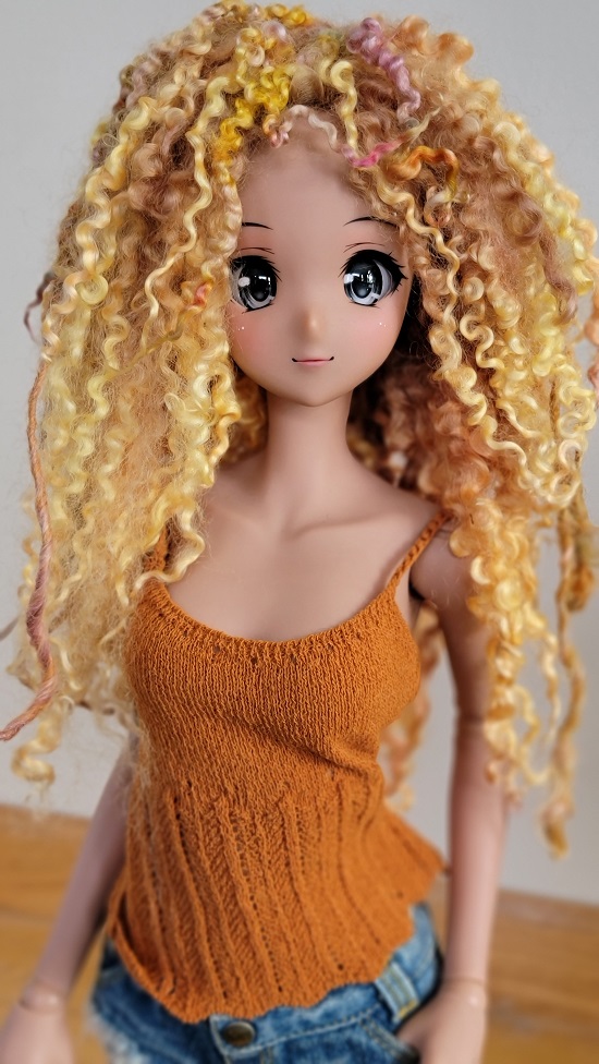 9" Custom dyed wig