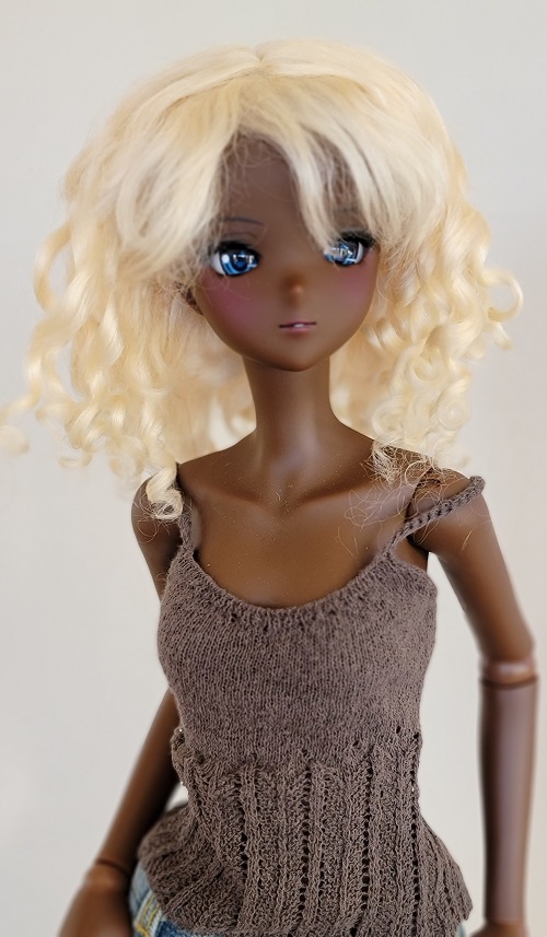 8"-9" Real mohair Blonde wig