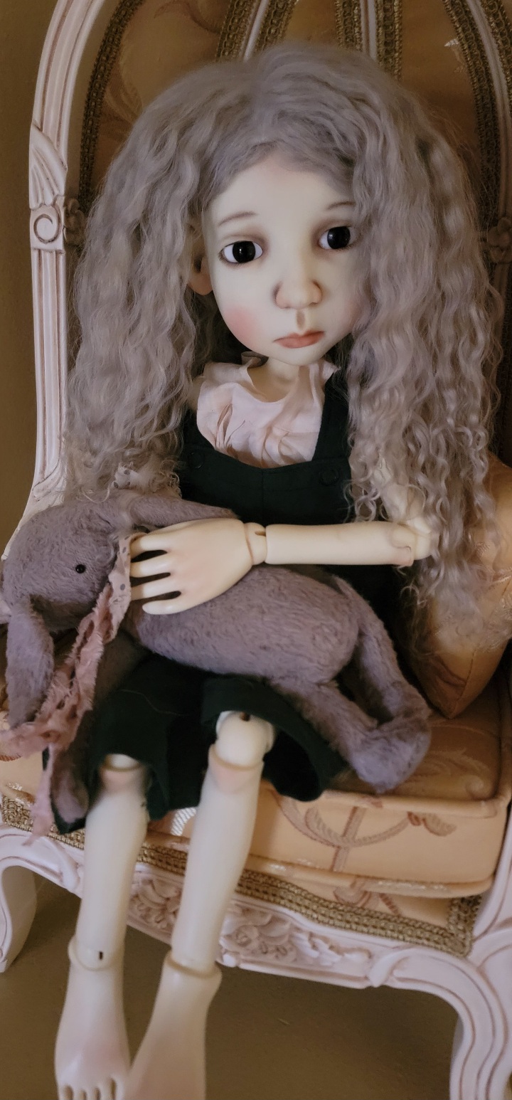 12" Big Stella size Steel grey Tibet Mohair wig